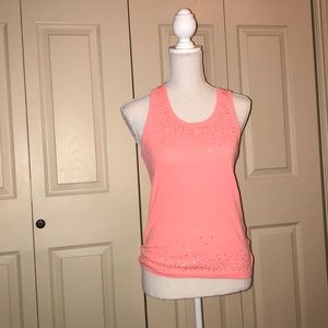 Peach rhinestone tank top